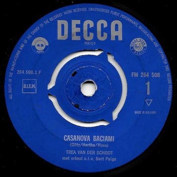 Single - Trea van der Schoot - Casanova Baciami, Verzenden, Nieuw in verpakking