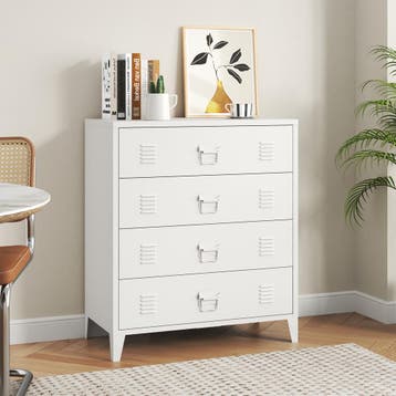 Ladekast Hämeenlinna commode met lades 92x80x40 cm wit [en.c, Verzenden, Nieuw