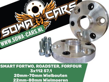 Spoorverbreders Spacers Smart Fortwo 3x112 57,1 20mm, Verzenden