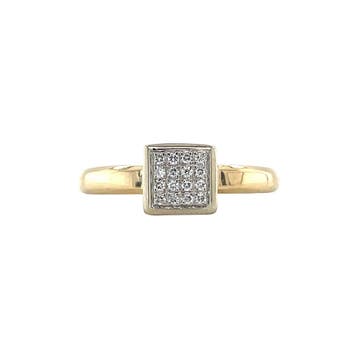 Gouden ring met diamant 14 karaat, Verzenden, Zo goed als nieuw, Goud