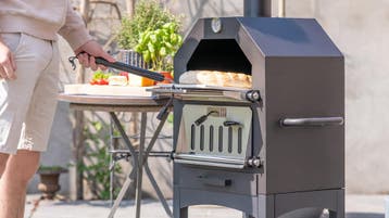 Lorenzo Buiten Oven Zwart Industrieel inclusief Pizza Plaat, Verzenden, Nieuw