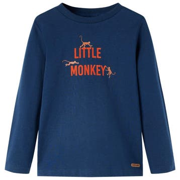 vidaXL Kindershirt met lange mouwen 128 marineblauw, Verzenden, Nieuw