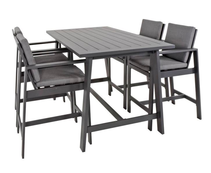 Barset - Malibu - Antraciet - Aluminium - Lesli Living, Huis en Inrichting, Barkrukken, Verzenden