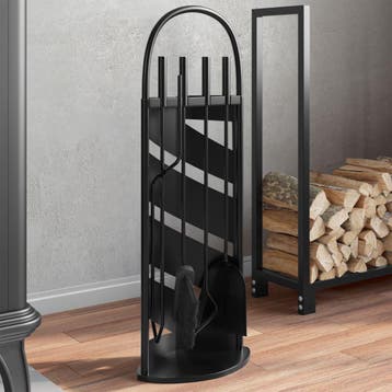 vidaXL 5-delige Haardset 23x15x66 cm staal, Huis en Inrichting, Kachels, Verzenden, Nieuw