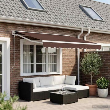 vidaXL Vervangend zonneschermdoek voor 2,5x2 m Bruin, Verzenden, Nieuw