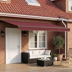 vidaXL Elektrisch Uittrekbaar Zonnescherm Bordeauxrood en, Verzenden, Nieuw