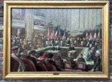 American school (XX) - Groot schilderij van de Washington