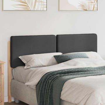 vidaXL Gestoffeerd hoofdbord Bruin en Donkergrijs 140 cm, Verzenden, Nieuw, Bruin, Hout