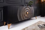 Handgemaakt dressoir GOLDEN SUNSET 180cm zwart goud, Ophalen of Verzenden, Nieuw