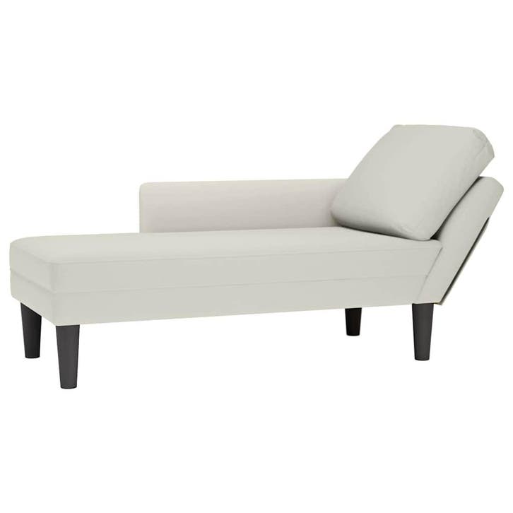 vidaXL Chaise longue met kussen&rechterarmleuning fluweel, Huis en Inrichting, Banken | Sofa's en Chaises Longues, Nieuw, Verzenden