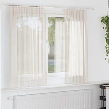 vidaXL Gordijnen voile met roedezakken 2 st crèmekleurig, Huis en Inrichting, Verzenden, Nieuw, Crème