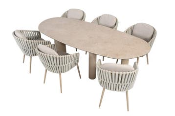 Taste Eva/Denia 6-persoons organische (mango-vorm) tuinset, Verzenden, Nieuw, Overige materialen, Tuinset