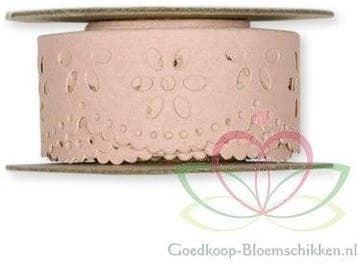 Papierlint Kant zelfklevend Brocant Roze 20 mm rol 3 meter, Ophalen of Verzenden, Nieuw
