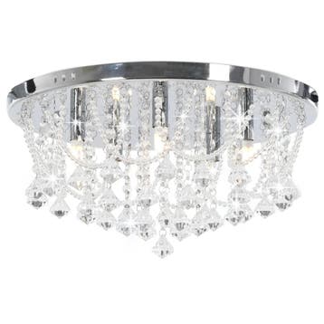 vidaXL Plafondlamp met kristallen kralen rond 4xG9, Verzenden, Nieuw