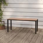 vidaXL Tuinbank 110 cm staal en HKC bruin en zwart, Tuin en Terras, Tuinbanken, Verzenden, Nieuw, Metaal