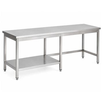 RVS / Inox werktafel met half bodemschap links – 600 mm diep, Ophalen of Verzenden