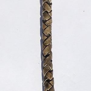 1 x DQ leerkoord rond gevlochten 7 x 7 mm per 90 cm Rusty..., Ophalen of Verzenden, Nieuw, Draad