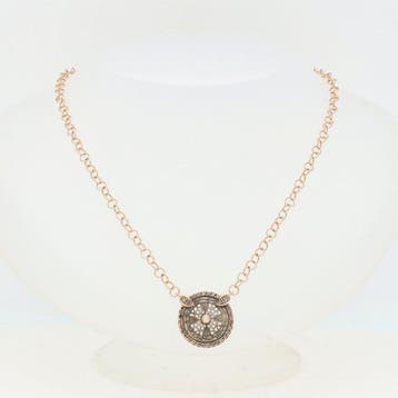 Halsketting - 14 karaat Roségoud, .925/1000 Zilver., Nieuw
