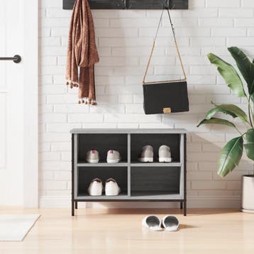 vidaXL Schoenenkast 69x35x50 cm bewerkt hout grijs sonoma, Verzenden, Nieuw