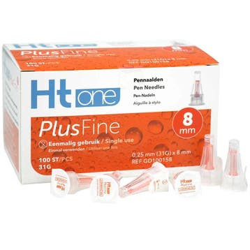 HT One PlusFine pennaalden 8 mm 31G 100 stuks, Verzenden, Nieuw