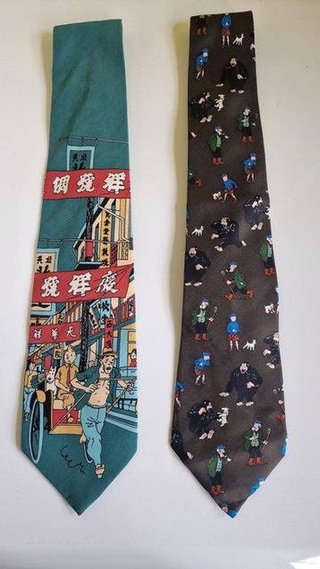 Tintin - 2 x herenstropdassen - 1990, Boeken, Nieuw