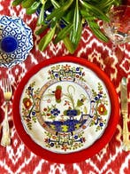 Ottomaanse stijl ikat tafelkleed voor grote tafels. -
