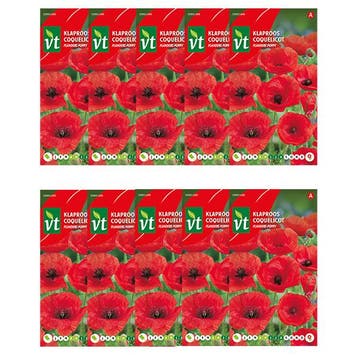 Klaprooszaad | VT | 10 stuks (Rood), Verzenden