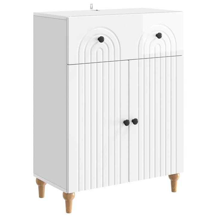 vidaXL Dressoir met lade Hoogglans Wit 66 x 34,5 x 90 cm, Huis en Inrichting, Kasten | Dressoirs, Nieuw, Minder dan 50 cm, Overige houtsoorten