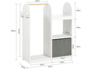 SoBuy KMB40-W - Kinderkledingkast - Multifunctioneel met, Verzenden, Nieuw