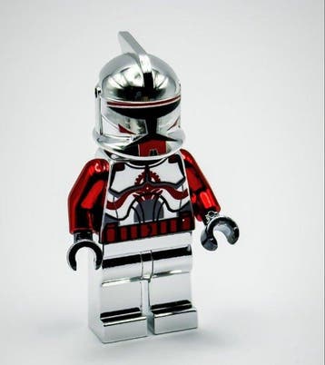 Lego Minifiguur - Star Wars - Chrome Silver Red Commander, Nieuw