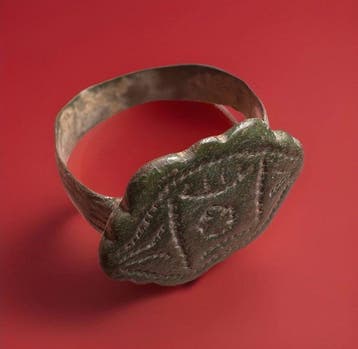 Byzantijns Brons ring met patronen (Zonder minimumprijs), Sieraden, Tassen en Uiterlijk