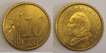 10 Cents Vatican 10 Cent 2003 Papste Johannes Paul Ii, Verzenden