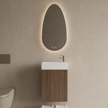 Toiletmeubel Set BWS Riga Donker Eiken Japandi 40 cm Fontein, Ophalen of Verzenden, Nieuw, Bad