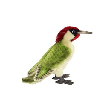 Hansa groene specht knuffel - pluche vogel - 27 cm, Verzenden, Nieuw
