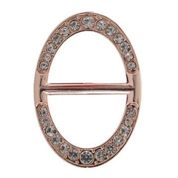 Fako Bijoux - Sjaalklem - Ovaal - Kristal - 25x36mm - Rosé, Verzenden, Nieuw