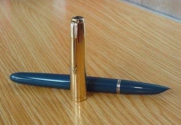 Parker - 51 MKII-B Teal Blue 1/10 12K Gold Filled cap GT, Nieuw