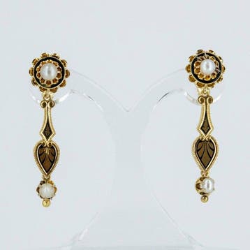 Oorbellen - 18 karaat Geel goud Parel, Sieraden, Tassen en Uiterlijk, Oorbellen, Nieuw