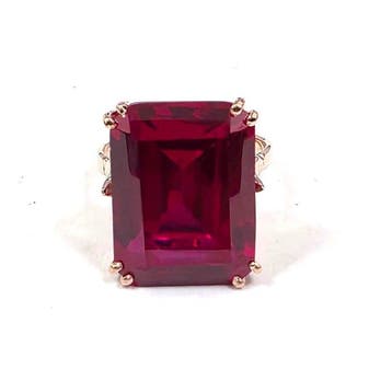 Zonder minimumprijs - Ring - 9 kt. Roségoud, Zilver Spinel, Nieuw