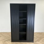 roldeurkast vv 4 legborden en sleutel  198x120x43 cm, zwart-, Ophalen of Verzenden, Gebruikt