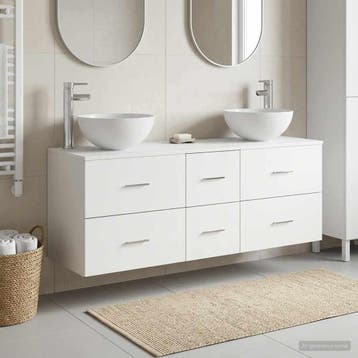 vidaXL Badkamerkastenset 3 st Wit 49,5 x 35 x 63 cm Bewerkt, Verzenden, Nieuw