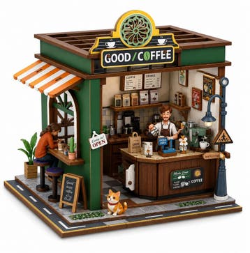 PlayfulMario Koffiebar - Coffee Shop met verlichting 120..., Verzenden, Nieuw
