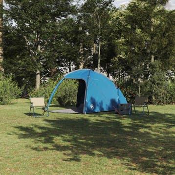 vidaXL Huisje Tent 2-persoons Blauw taft, Verzenden, Nieuw, Tot en met 2
