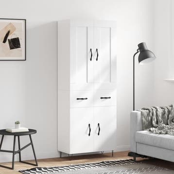 vidaXL buffetkast 69,5x34x180 cm bewerkt hout wit, Minder dan 50 cm, Verzenden, Nieuw, Minder dan 100 cm