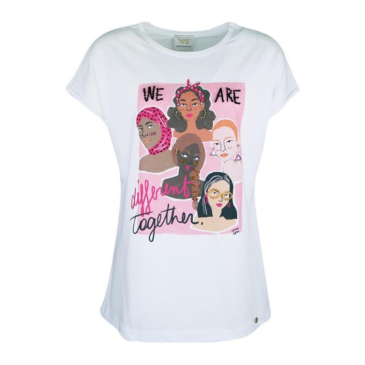 Verysimple • wit t-shirt different together • S (IT42), Kleding | Dames, Tops, Wit, Nieuw, Maat 36 (S), Verzenden