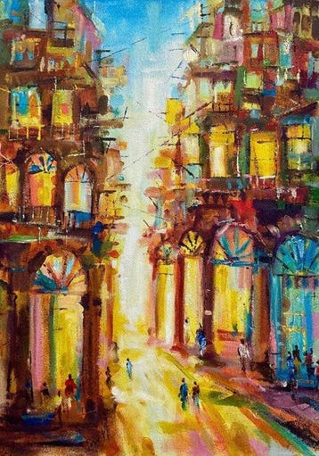 José M. (XX) - Luz en la Calzada, Antiek en Kunst