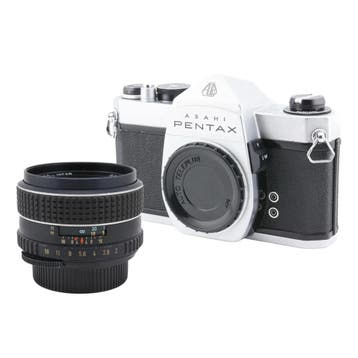 Pentax SP 1000 body + Pentax 55mm f/2 SMC Takumar objectief, Verzenden, Gebruikt, Pentax