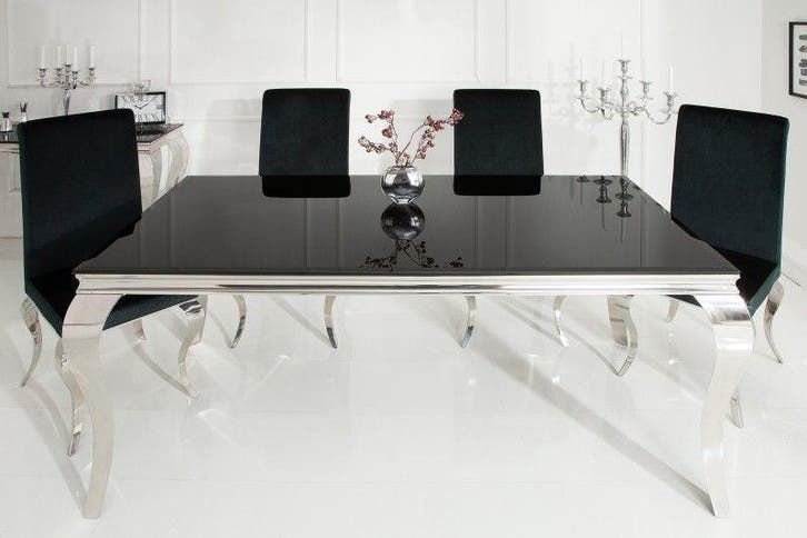 Elegante design eettafel MODERN BAROK 180cm zwart, Huis en Inrichting, Tafels | Eettafels, Ophalen of Verzenden