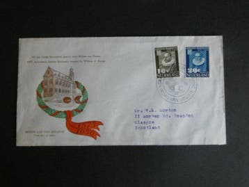 Nederland 1950 - Leidse Universiteit op FDC - NVPH E3, Gestempeld