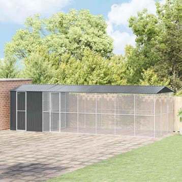 vidaXL Vogelkooi Antraciet 860 x 310 x 247 cm Gegalvaniseerd, Verzenden, Nieuw