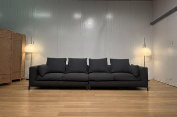ZGAN Minotti Andersen 4-Zits NP €20000 GARANTIE, 100 tot 125 cm, 300 cm of meer, Zo goed als nieuw, Rechte bank